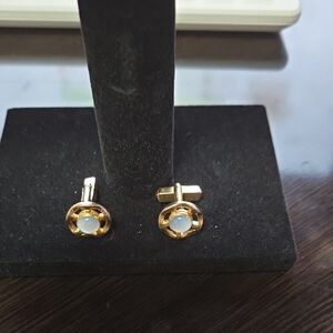 Vintage Gold and White Cufflinks